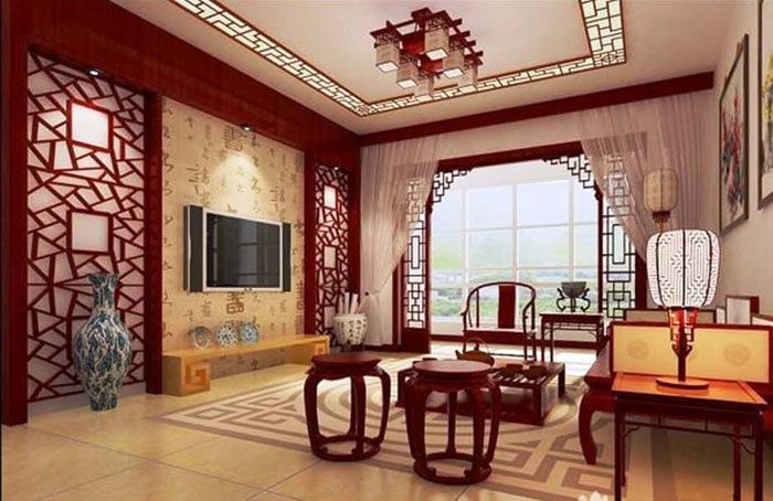 Стая в апартамент, декориран в китайски стил