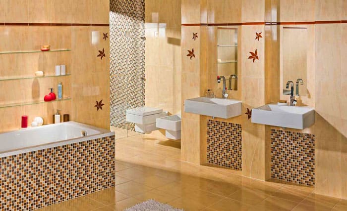 Снимки на мозаечни плочки за баня